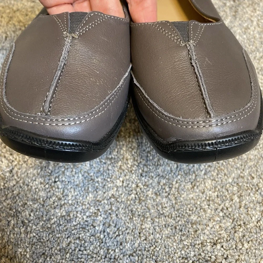 Hotter Loafer Size 7 EU 38 Taupe Leather Slip On Comfort Everyday Casual
